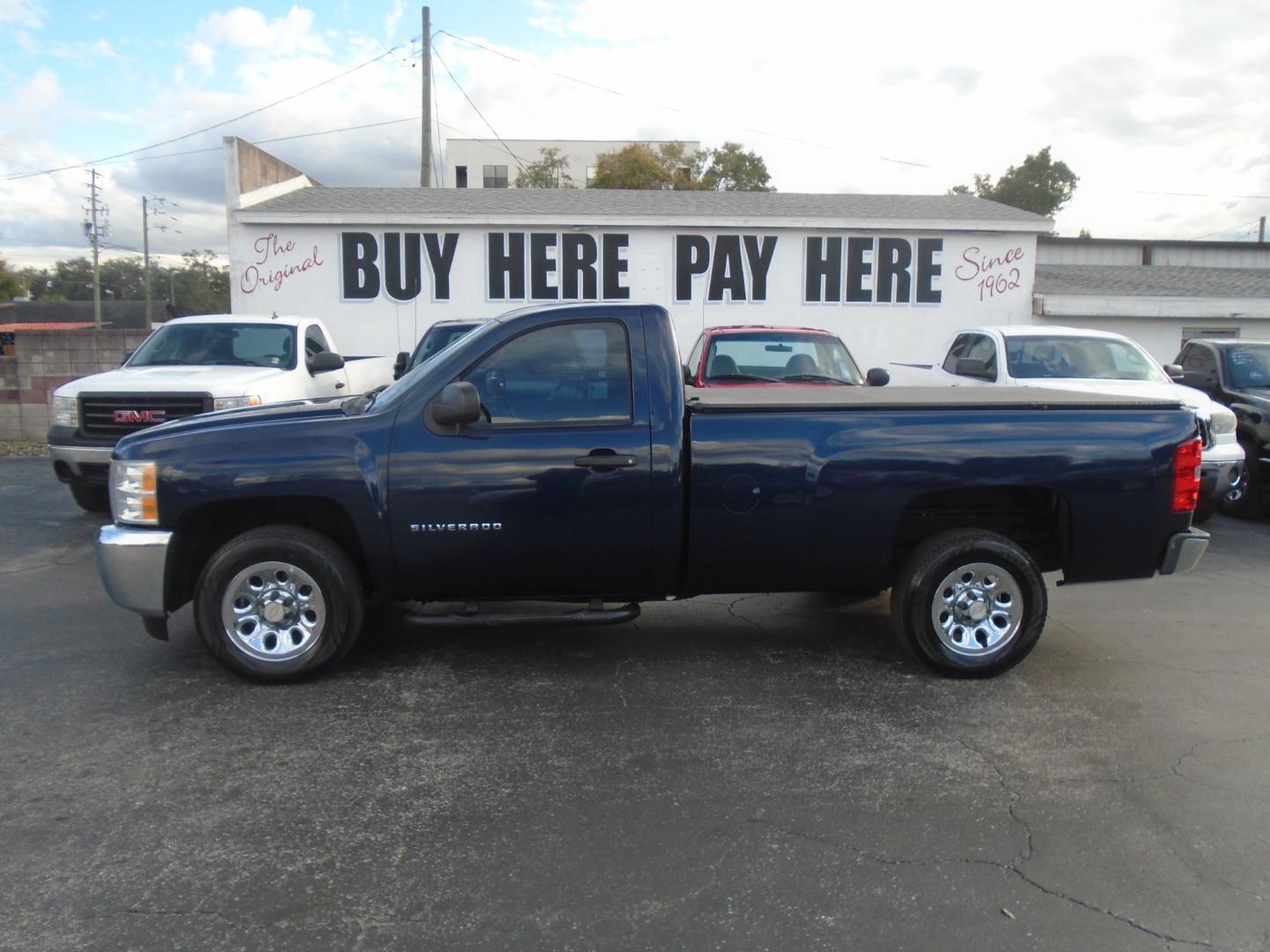 2012 BLUE /Black CHEVROLET SILVERADO Work Truck 2WD (1GCNCPEXXCZ) with an V6 4.3L MFI engine, located at 6112 N Florida Avenue, Tampa, FL, 33604, (888) 521-5131, 27.954929, -82.459534 - Photo#1